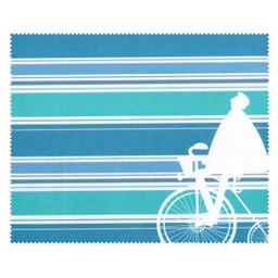 Ściereczka do okularów - niebieska z białym rowerem