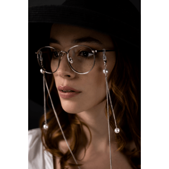 Łańcuszek do okularów - Kate Srebrny